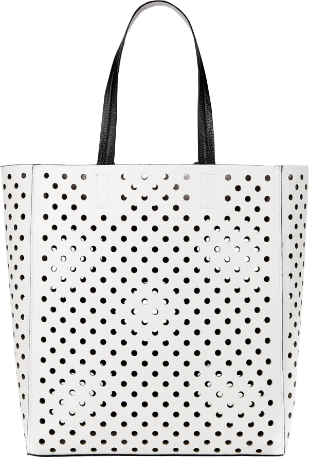 White Laser Cut Out Shopper Bag