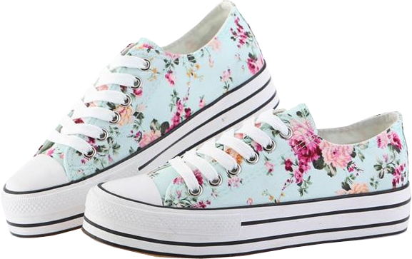 Street-chic Floral Canvas Sneakers