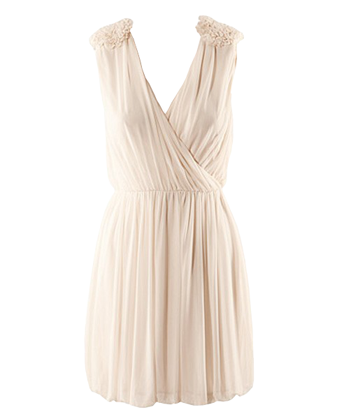 Deep V Dress Sleeveless Dress with Ruffled Shoulders