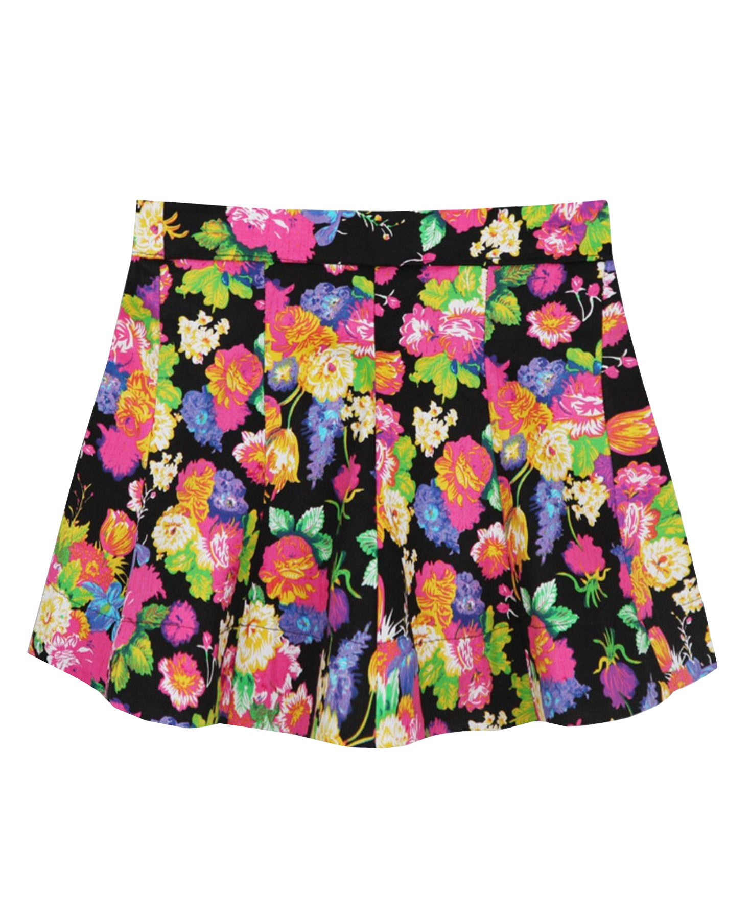 Vintage Style Painting Flower Print Elastic Waist Skirt