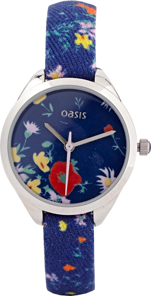 Oasis Blue Floral Watch