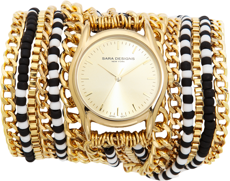 Chain & Bead Wrap Watch
