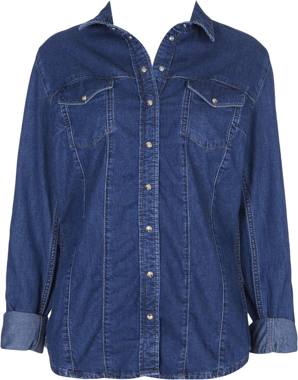 MOTO Fitted Western Denim Shirt