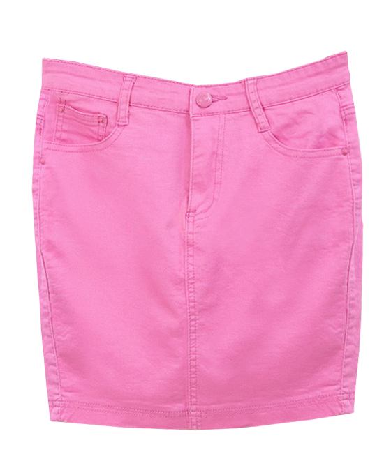 Candy Color Slim Fit Denim Skirt