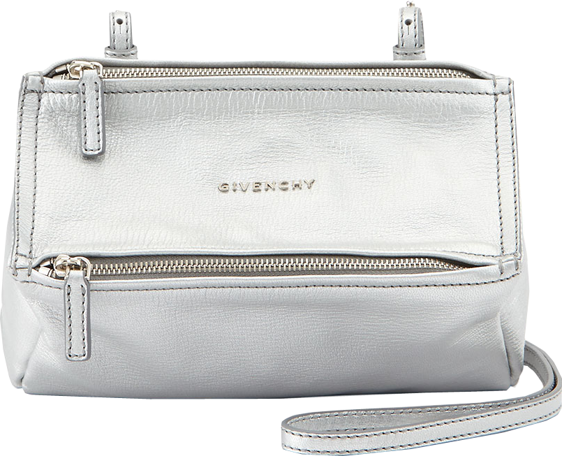 Mini Pandora Metallic Crossbody Bag, Silver