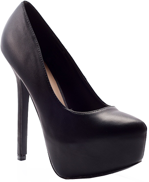 Lost Weekend Faux Leather Platform Pumps - Black
