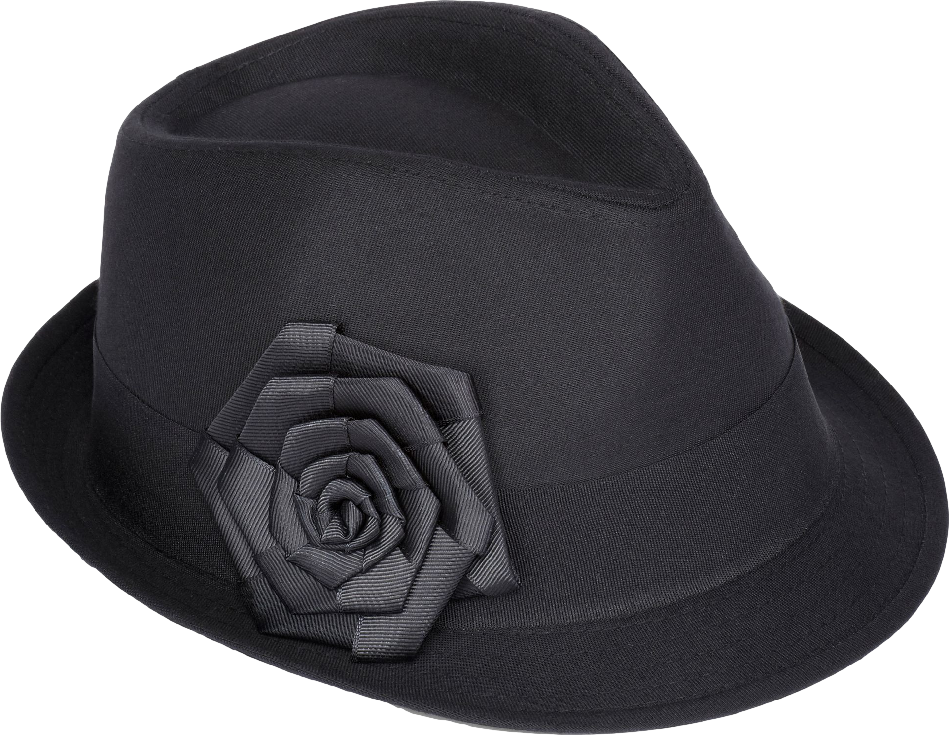 Poplin Fedora with Grosgrain Ribbon