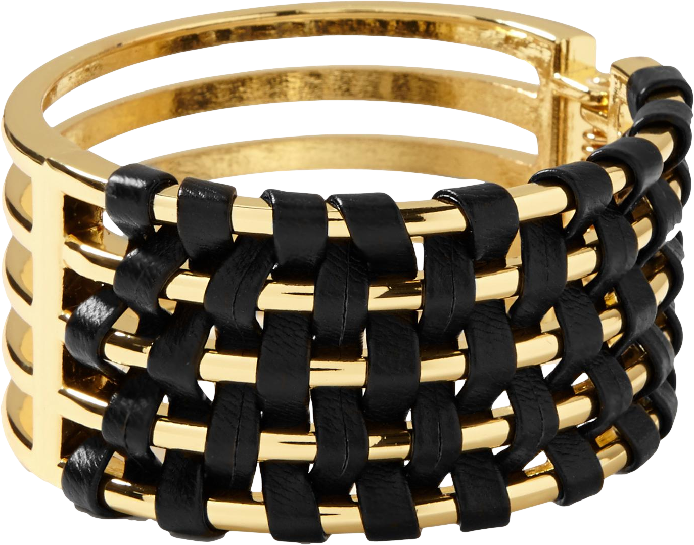 Woven Faux-Leather Bangle