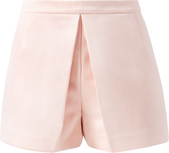Shell Pink Sateen Pleat Front Skort