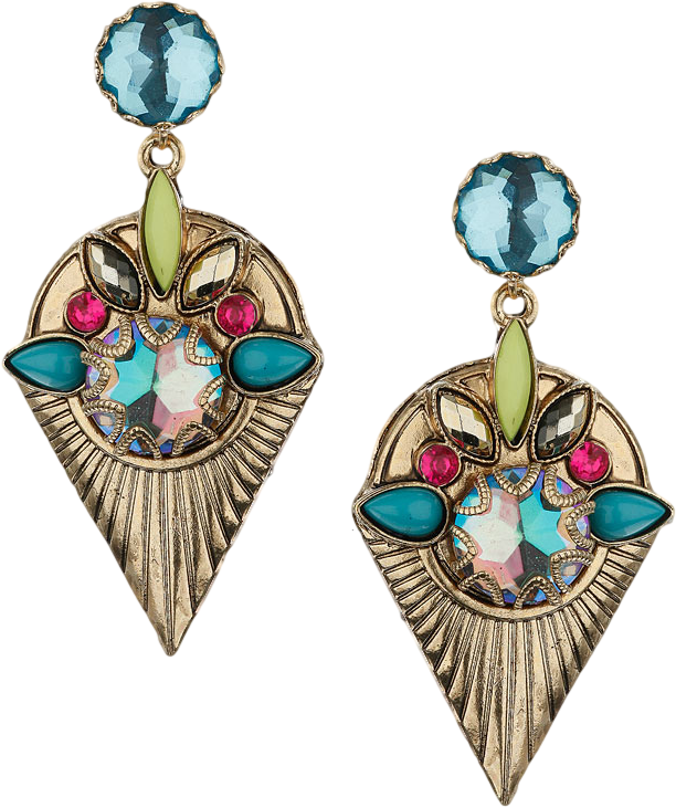 Bright Stone Drop Earrings