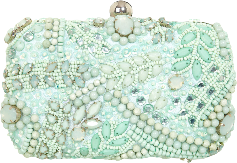 Mint Embellished Clutch
