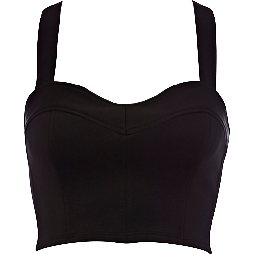 Black scuba zip bralet