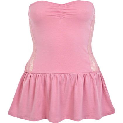PINK BANDEAU PEPLUM TOP