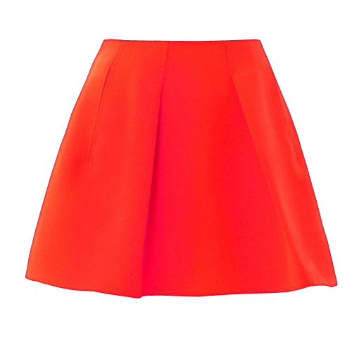 Vivid Red Pleated Short Skirt