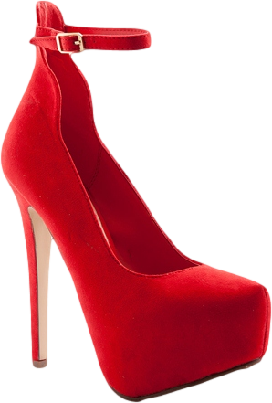 Twilight Tango Faux Suede Ankle Strap Platform Stiletto Pumps -