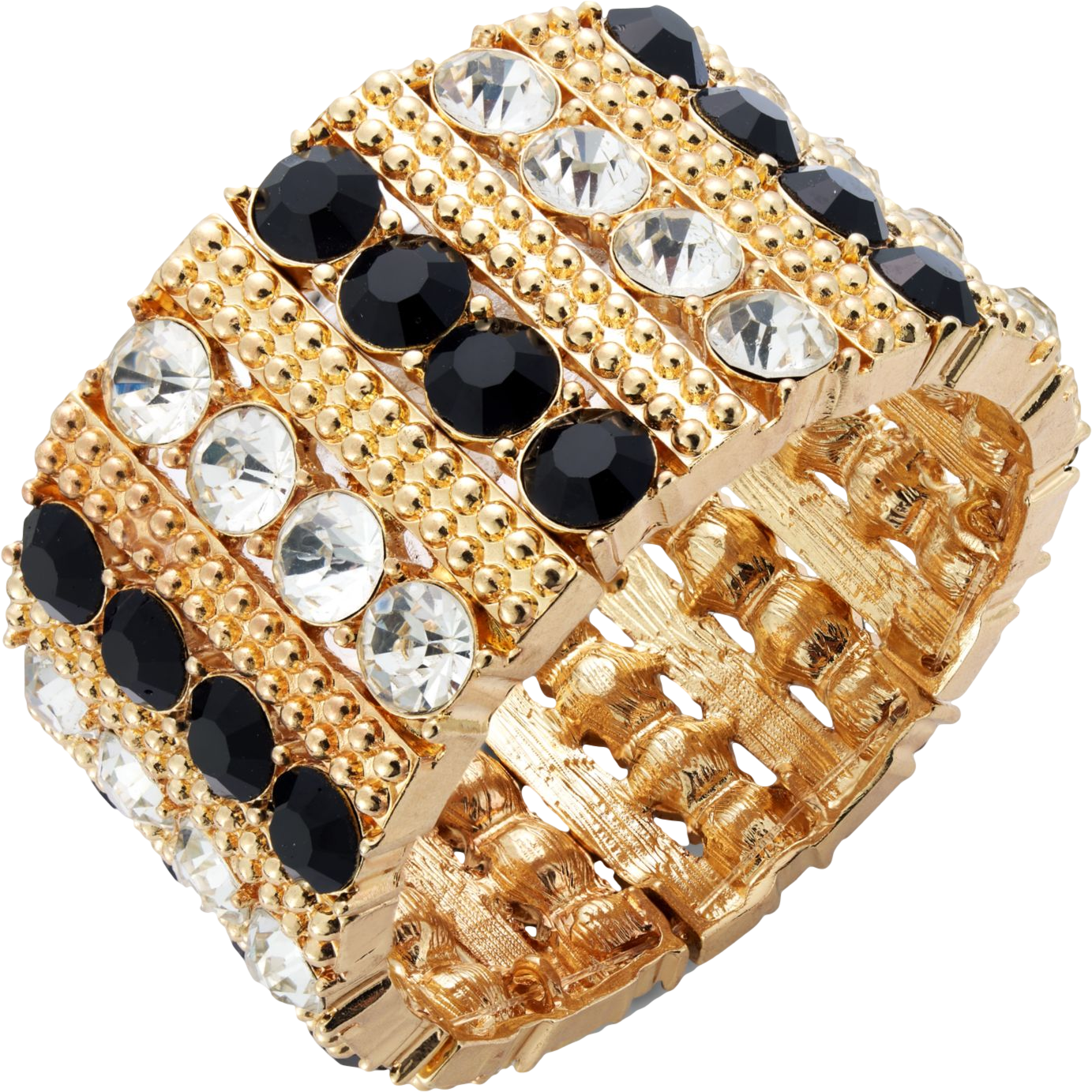 Styleco. Gold-Tone Jet and Clear Crystal Bold Bracelet