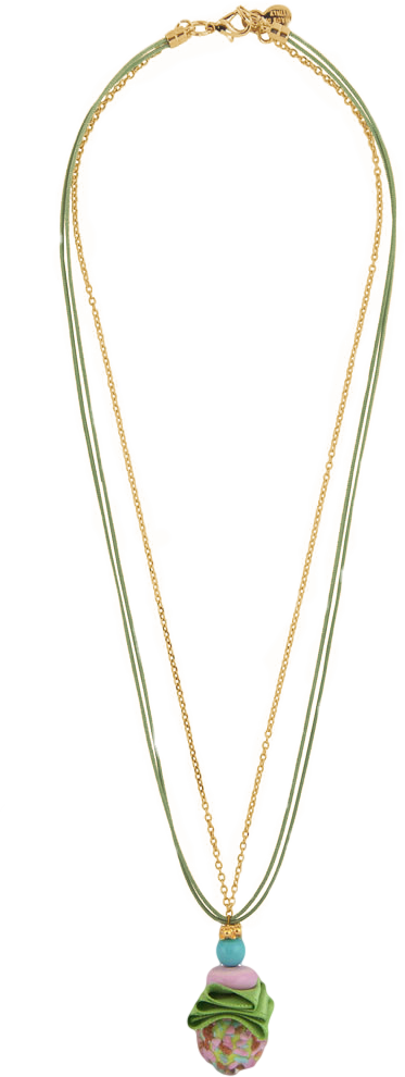 Murano Glass Bead Pendant Necklace