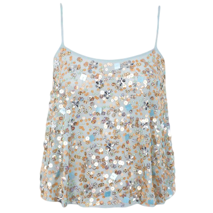 AQUA EMBELLISHED CAMI