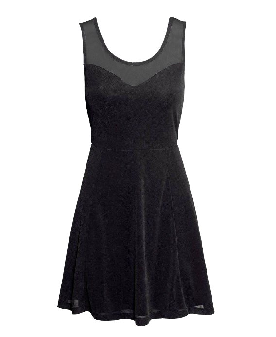Mesh Top Skater Dress