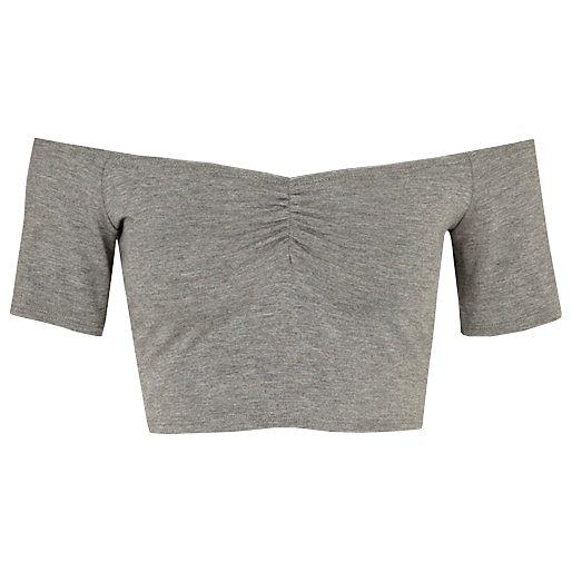 Grey Rihanna bardot crop top