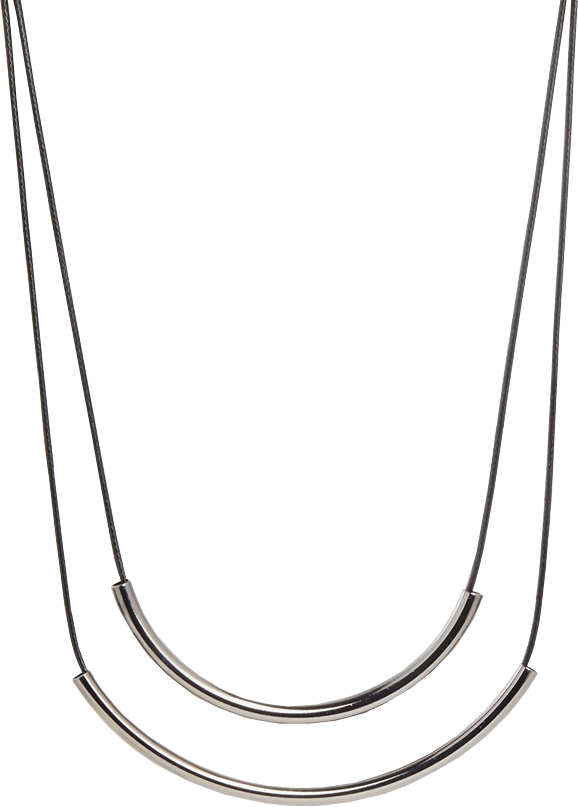 New Look Double Layer Cord And Tube Necklace