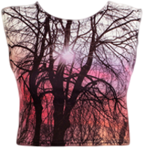 FDAvenue 2 Piece Tree Forest Set Skirt Crop Top