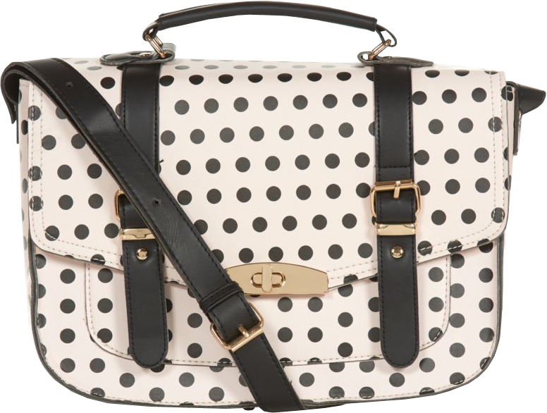 Stone Polka Dot Twist Lock Satchel