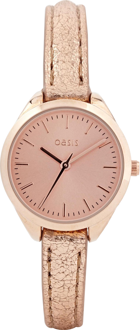 Oasis Metallic Rose Gold Strap Watch