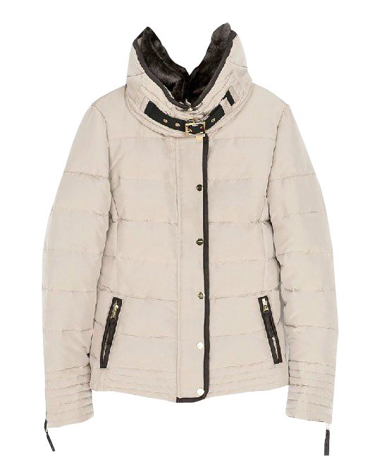 Stand Fur Collar Zipped Down Coat