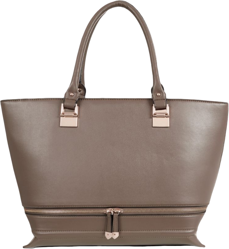 Khaki Double Zip Tote Bag