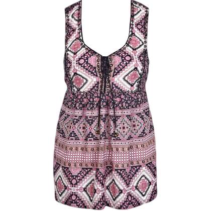 MIX GEO PRINTED SLEEVELESS TOP
