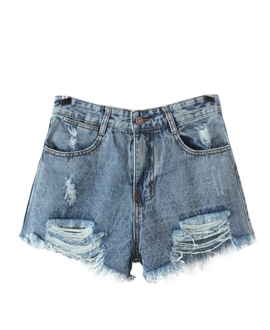Flipped Denim Shorts