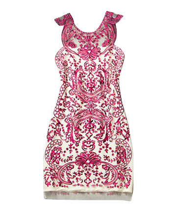 Vintage Style Contrast Color Embroidered Dress