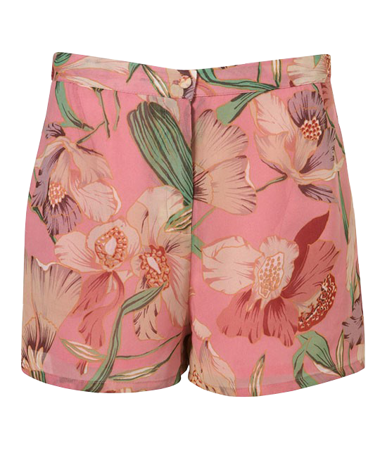 Low Waist Floral Print Chiffon Shorts