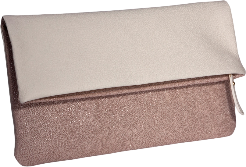 Reversible Fold-Over Clutch Pearl Shagreen