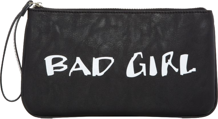 Monochrome Good Girl Bad Girl Slogan Clutch