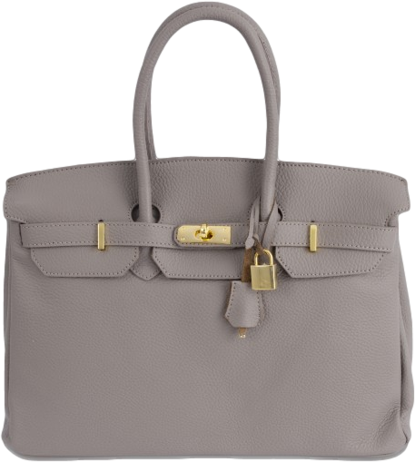 Large Grey Leather Shoulder Bag