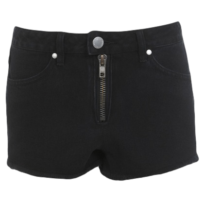 BLACK CHUNKY ZIP SHORT