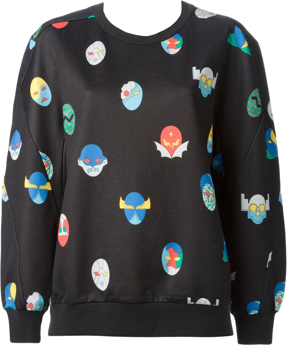 mask print sweatshirt