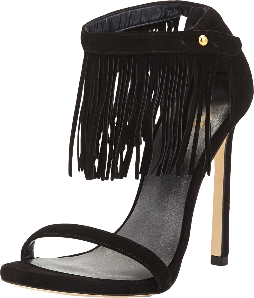 Lovefringe Suede Sandal, Black