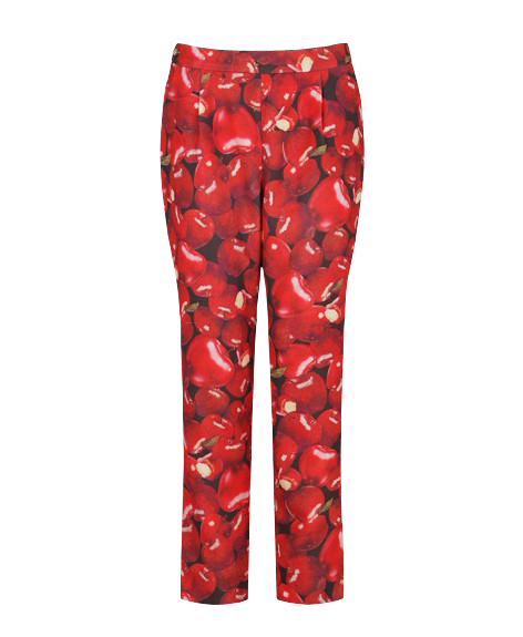 Simple Style Apple Print Pencil Capris