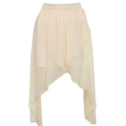PETITES CREAM WRAP DROP SKIRT