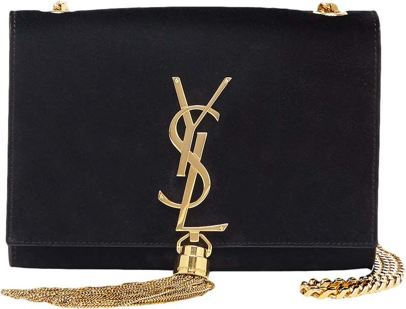 Monogramme Small Suede Tassel Crossbody Bag, Black