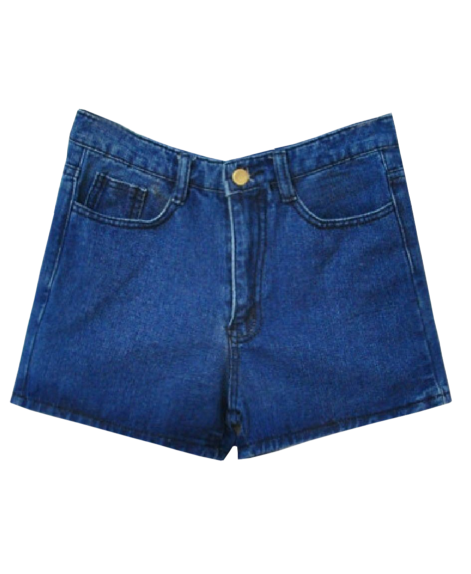 Slim Fit High Waist Denim Shorts With Pure Color
